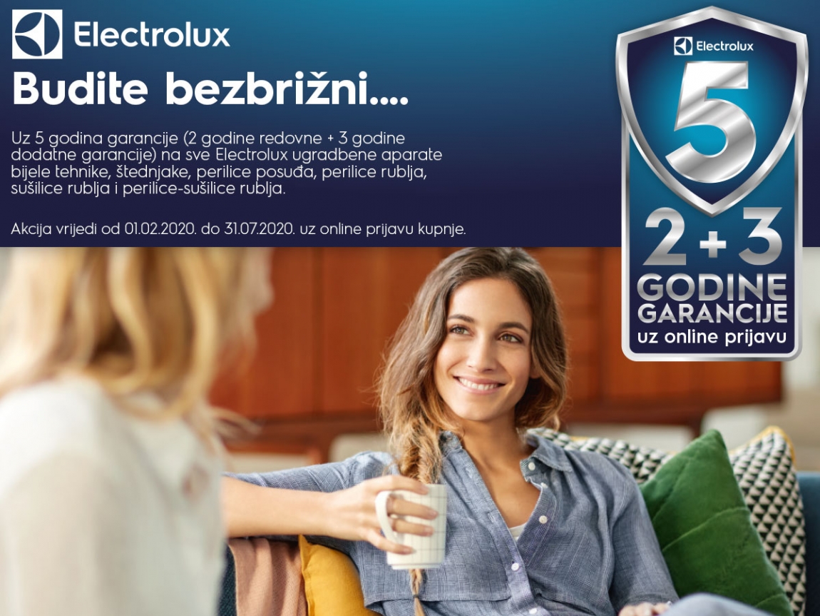 5 godina garancije na Electrolux kućanske aparate!