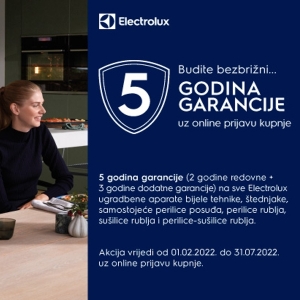 Budite bezbrižni uz 5 godina ELECTROLUX garancije