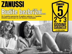 5 godina bezbrižnog kuhanja uz produljenu garanciju na Zanussi štednjake